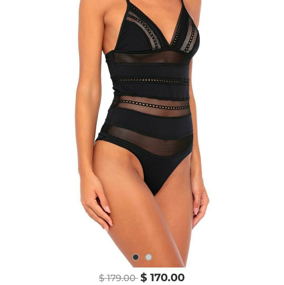 'Miss Bikini Luxe' Black One Piece Swimsuit